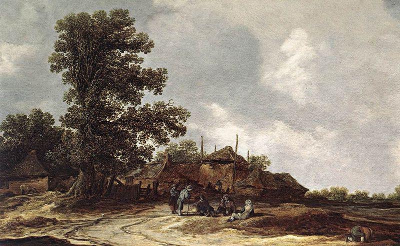 Jan van Goyen Cottages with Haystack by a Muddy Track. Germany oil painting art